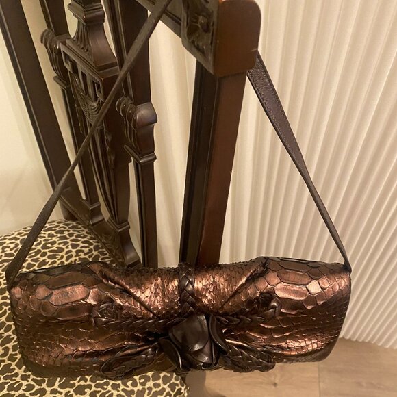 Ferragamo Python Evening Purse - Picture 9 of 14